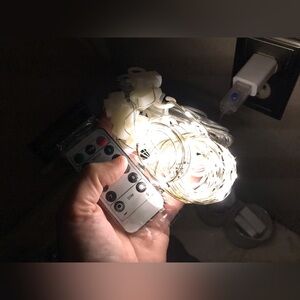NEW Fairy Curtain String Lights Multi Function White USB Remote Instruction